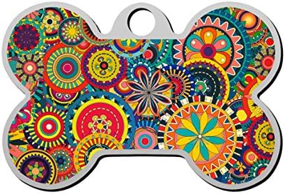 Pet ID Dog Tag TIE DYE Spiral Tie-Dyed Personalized Custom Pet Tag with Pets Name & Contact Number - Engraved Front & Back