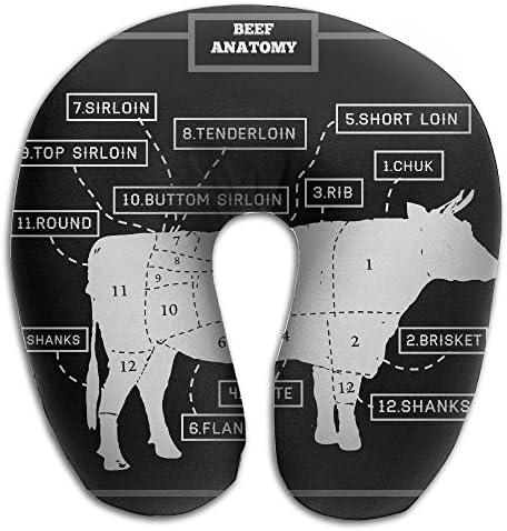Cuts Of Beef Anatomy Travel Pillow Neck Snug Long Flight Train Home