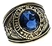 Sujak Jewelry US Navy Blue CZ 18K Gold Overlay Men's Ring size 8 9 10 11 12 13