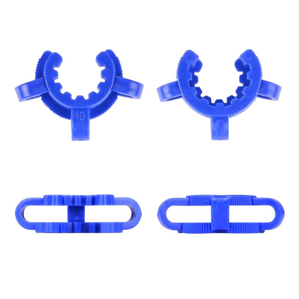 StonyLab 10pcs 19mm Blue Plastic Joint Clips, 19/22 or 19/26 Joint Glass Standard Conical Interface Clip, Lab Accessory - Image 5