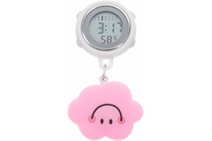 Hemobllo Nursing Watch Clip on Retractable Digital Pocket Watch with Luminous Display Stopwatch Alarm Clock for Nurses and He