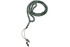 AL-AMEEN MUSLIM GIFT Muslim Tasbih 99 Beads AMN-238 Islam Prayer Rosary with Moon Star Engraved on Islamic Religious Eid Ramadan Gift
