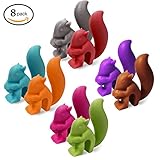 Tonnier Squirrel Drink Markers/Tea Bag Holder, Set of 8 Colors