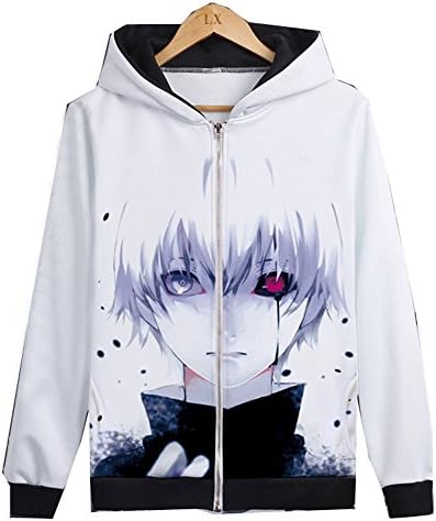 Anime Tokyo Ghoul Pullover Hoodie Sweatshirt Shirt Tops Coat Outwear (US M=Asia XL, A)