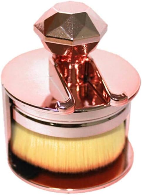 Professional Round Electroplate Seal Seal Body Facial Foundation Brushes Cosmetic Makeup Brush Palm Blush Concealer Powder Beauty Tools (Rose Gold)