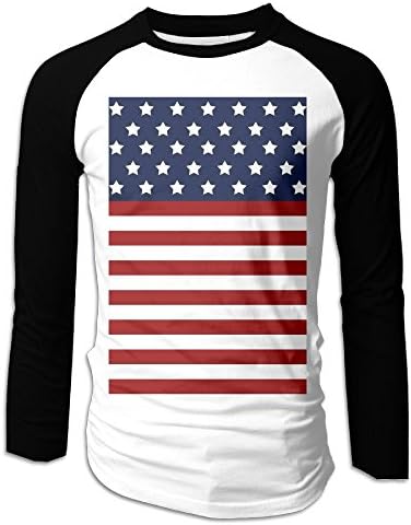 Men Stars And Stripes Sleeve Raglan Baseball Jerseys