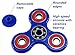 Spinner Fidget Stress Reducer Premium Hybrid Ceramic Bearing 15 Colors for Kids & Adults by ZTOZZ (White+Blue)