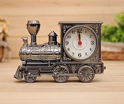 UChic 1PCS Novelty Retro Train Engine Style Clocks Desk Decoration Mechanical Alarm Clock Digital Locomotive Home Office Decor Kids Gift