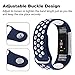 POY Replacement Bands Compatible for Fitbit Charge 2, Adjustable Breathable Wristbands with Air Holes Straps, Small Blue White 1PC