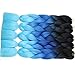 XtrendHair 5pcs 3 Tone Ombre Braiding Hair Multicolor Crochet Braids Synthetic Hair for Women Hair Extensions 24 Inch (48#, 5pcs/Lot)