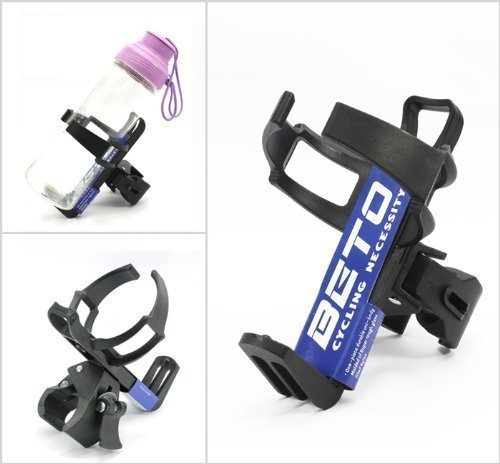 LIPROFE Adjustable Bike Water Bottle Holder Mountain Road Bicycle No Screw Bottle Cage Rack 360 Degree Rotating Adapter