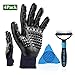 HBPET Pet Grooming Tool for Bath,Pet Shedding Grooming Gloves+Dog Bowl Slow Feeder Lick Pad Wall Mounted+Dematting Comb 2 Sided Undercoat Raker for Dogs and Cats HBTZ2076-4ps