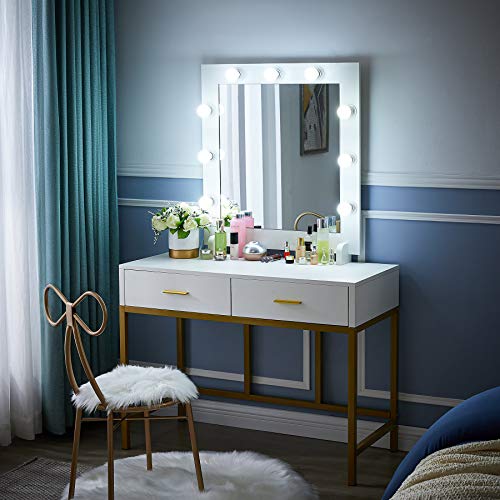 Tribesigns Vanity Table with Lighted Mirror, Makeup Vanity Dressing