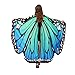ASfairy Butterfly Wings Shawl Scarves, Women Cape Scarf Fairy Poncho Wrap Pixie Poncho Halloween Costume Accessory,Blue,168135CM/66.1453.15 inch