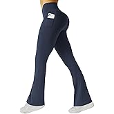 FireSwan Women's Flare Yoga Pants with Pockets High Waist Flared Leggings Bootcut Gym Workout Pants Tummy Control