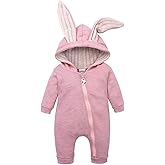 Baby Bunny Costume, Girl or Boy Easter Outfit, Unisex Toddler Rabbit Dress Up Romper, My First Easter Outfit