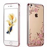 iPhone 6S Case, iPhone 6 Case, Cellaria Butterfly Floral Series - [Electroplate Bumper] Slim Luxury Lightweight Clear TPU Case Cover For Apple iPhone 6S/ iPhone 6 (4.7 inch), Rose Gold