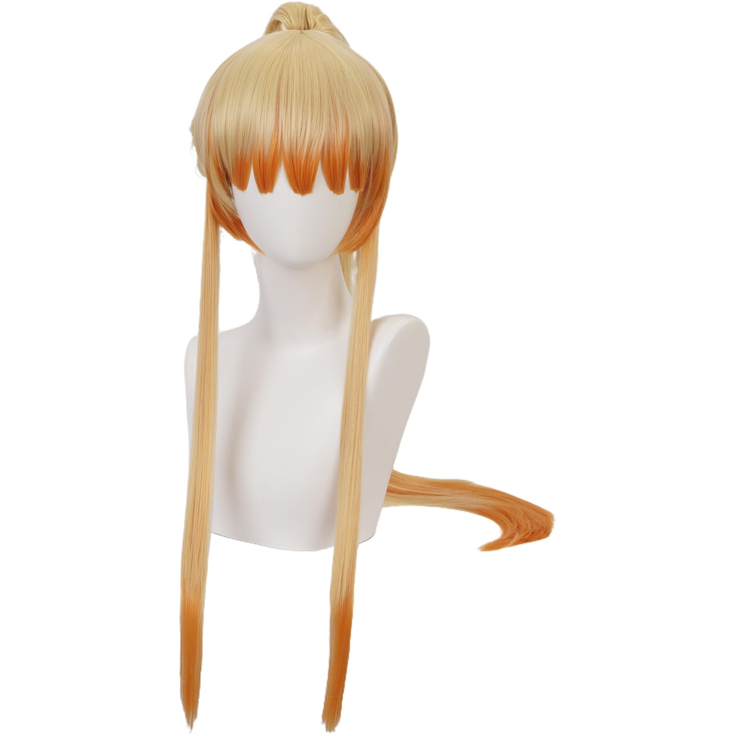 Yellow Mixed Orange Short Cosplay Wig for Unisex Women Men Halloween Conventions Cos Anime Party Heat Resistant Synthetic Fabric Costume Hairs โ image 1