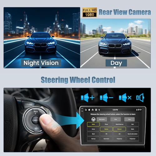 4G+64G Android 15 Car Radio for Citroen C4 2004-2009 Wireless Carplay Android Auto Roinvou, 9'' Incell Touch Screen Radio with Mirror Link GPS Bluetooth FM RDS WiFi EQ SWC Backup Camera