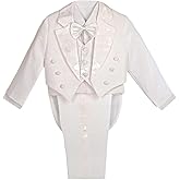 Lito Angels Boys' Classic Tuxedo with Tail Formal Suits Wedding Outfit 5 Piece Set 001 011