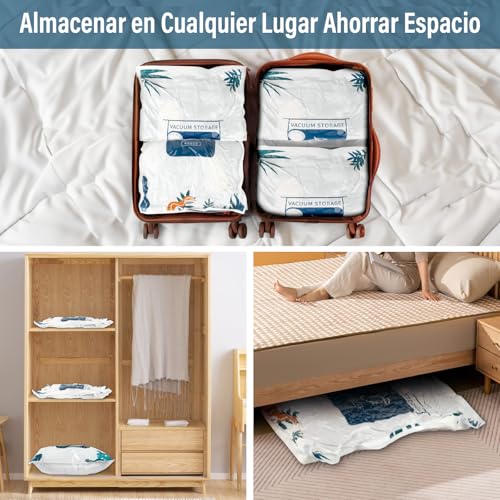 GALASALA Bolsas de Almacenamiento de Vacío 12 Pcs, Bolsas al Vacio Ropa para Viaje Reutilizables, Bolsas de Compresión con Bomba Vacio Eléctrica y mano, Ahorro Espacio para Guardar Cobijas Edredones