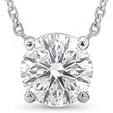 La Joya Lab Grown Diamond Necklace for Women | 1 Carat Solitaire Diamond Pendant Necklace | Independently Certified by Gemologists | 14K White Gold Floating Pendants | Various Shapes to Choose From