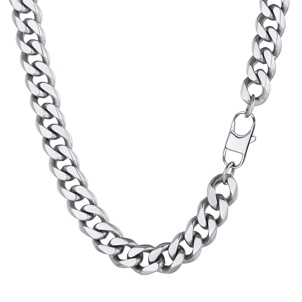 PROSTEEL Cuban Link Chain for Men and Women Stainless Steel Curb Necklace 12mm 22 inch Hiphop Chunky Chains