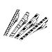 BMC 4pc Mens Fashion Metal Alloy Silver and Black Mix Design 2.2 In. Tie Bar Clips-Set 1