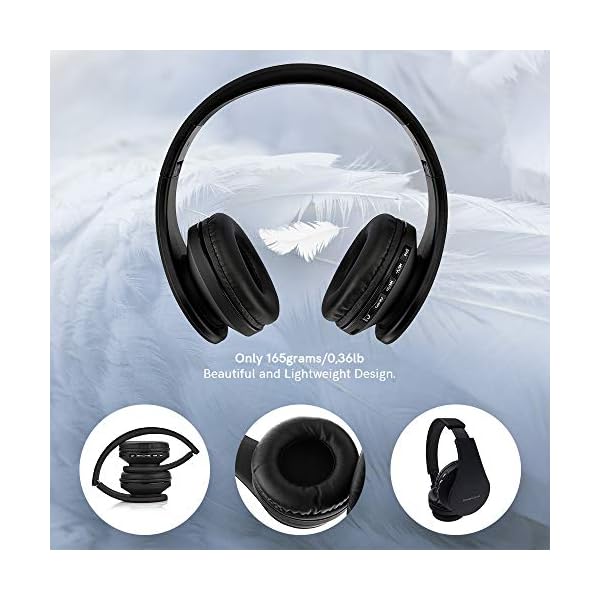 PowerLocus Wireless Bluetooth Over-Ear Stereo Foldable Headphones, Wired Headsets Noise Cancelling with Built-in…