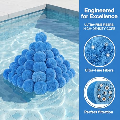 Pool Filter Balls, Pool Filter Balls, Reusable Filter Balls, Suitable for Filtration Systems such as Pools, Sand Filters and Aquariums Swimming Pool Filter Balls (1000g)