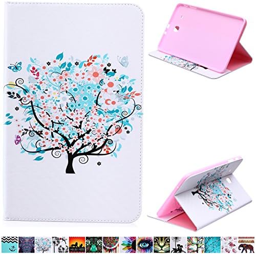 Tab E 9.6 Case-Ucover(TM) Bright Colorful Folio Soft Shell Fashion Design Pattern Smart Stand Magnetic Exclusive for (Samsung Galaxy Tab E 9.6 SM-T560/SM-T561) (Butterfly Tree)