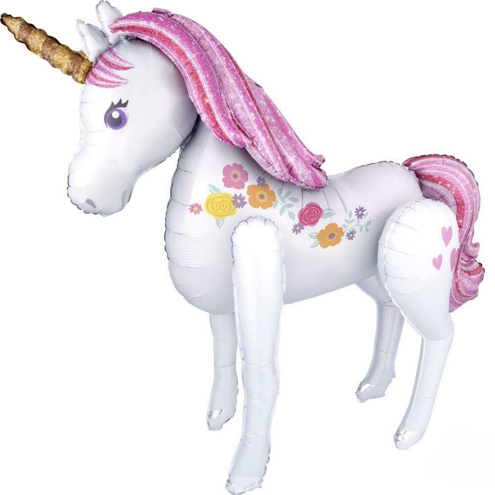 Giant Unicorn Standing Foil Balloon, 116cm/46inch