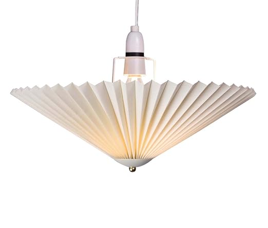 Cream Knife Pleat Uplighter Easy Fit Pendant Shade 39cm Diameter