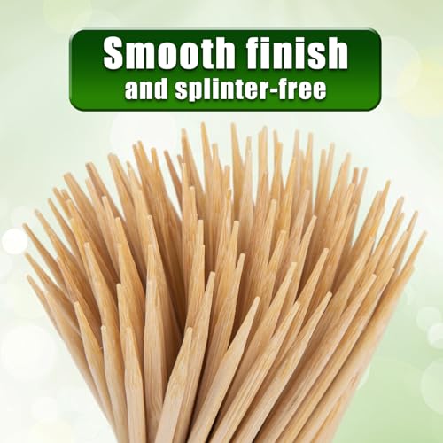 HAKSEN 350PCS Bamboo Sticks for Candy Apple, Candy Apple Sticks Skewers Semi-point Sticks for Caramel Apple Corn Dog Cake Pop Fruit Chocolate Fountain Appetizers