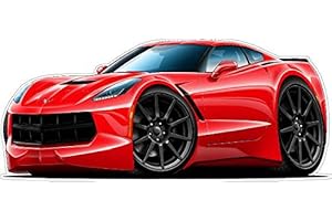 FATCAT WALL GRAPHICS Corvette C7 Coupe Wall Decal 2ft Long Chevy Vintage Old Classic Vinyl Sticker Man Cave Garage Boys Room Decor