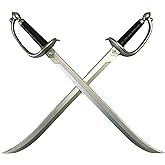 QUEQUAQUI Set of Two 30-Inch Foam Pirate Cutlass Swords - Perfect for Cosplay, Role-Playing, and Halloween Costume Props. Safe and Durable Training Swords for Teenagers and Adults