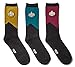 Star Trek TNG Mens Crew 3 Pair Socks Set One Size 9-12