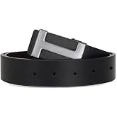 Aurolran Men&amp;Womens Leather Dress Belt Business Automatic Buckle Belt Color-Black Silver Gold