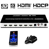 HDMI Switch 5x1 Audio Extractor 4K x 2K@30hz 5 Port hdmi switcher Supports Ultra HD 4K Full HD 1080P 3D ARC with IR Remote Control