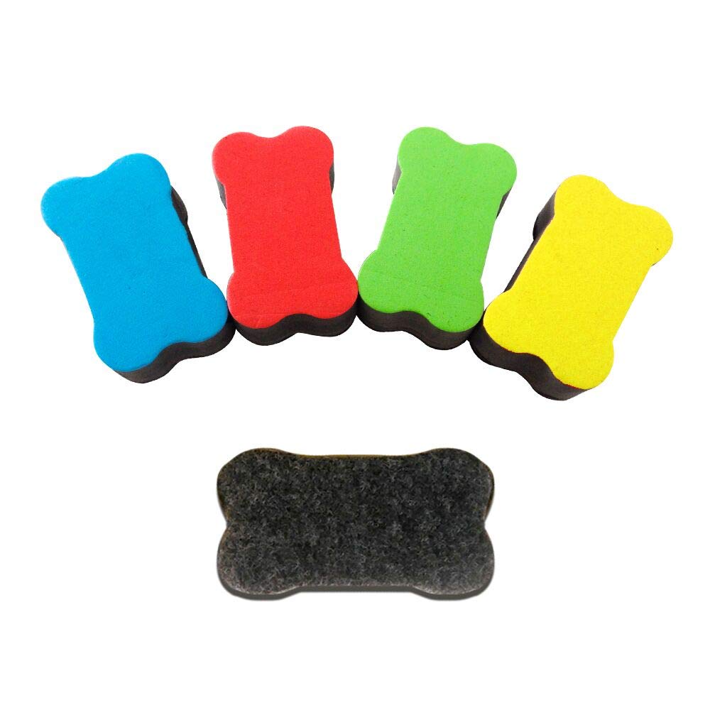 KnR Harmony Magnetic Whiteboard Erasers 4pcs 4 Colors Dry Wipe Cleaner Eraser for Classroom Home Office School Use Blue Red Green Yellow