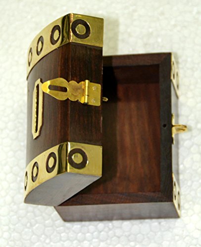 Brass Nautical Antique Inspired Safe Money Box Piggy Bank Wooden Toys And Game - Thumbnail 2
