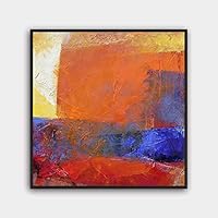 Framed Canvas Wall Art Modern Texture Painting Canvas Prints Home Artwork Decoration for Living Room,Bedroom - 16x16 inches
