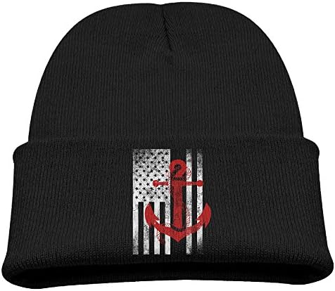 Sailor Boat Anchor Boating - America USA Unisex Kids Beanie Caps Black