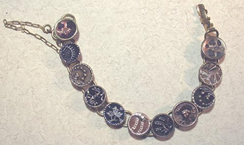 11 Mid 1800's Perfume Button Bracelet on Vermeil #2006