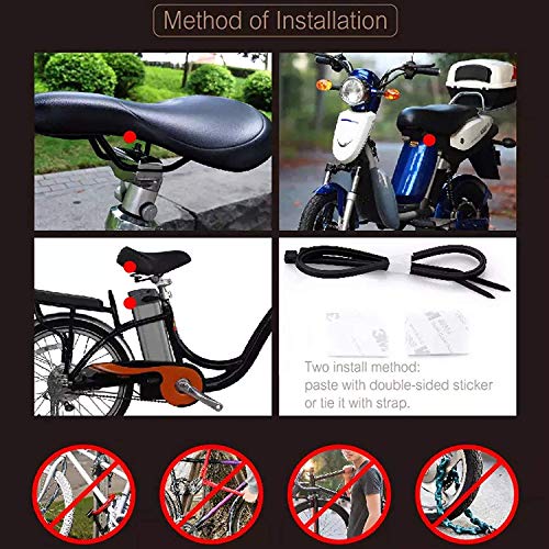KCMYTONER 1 Pack 113dB Wireless Anti-Theft Vibration Waterproof Security Cycling Bike Alarm Motorcycle Bicycle Alarm with Remote Control - Thumbnail 5