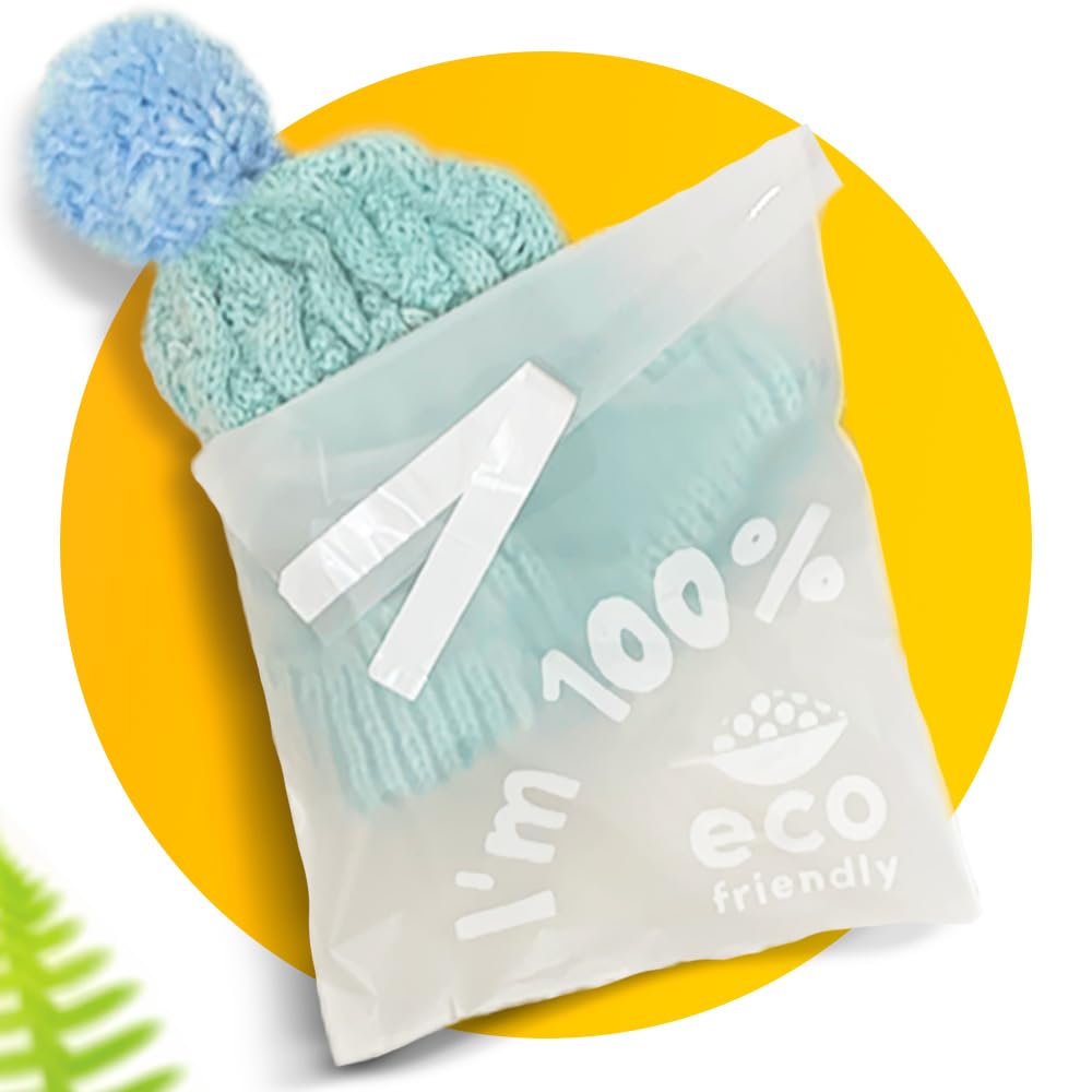 Simplelifeco UK 10 x 12” Compostable Poly Bags for Clothes | Eco Friendly Translucent Packaging Bags with Peel & Seal Lip | B Corp (Pack of 50)