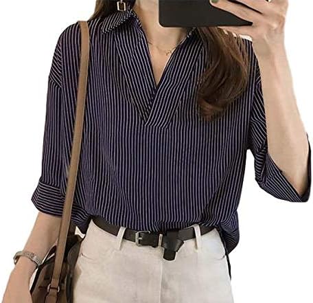 [フォーリーフ] ストライプ シャツ レディース トップス 薄いタイプ ボーダー柄