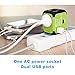 DuaFire Travel Adapter, Universal Power Adapter Plug International Wall Charger with Dual USB Ports and AC Socket for USA EU UK AU CN (Green)