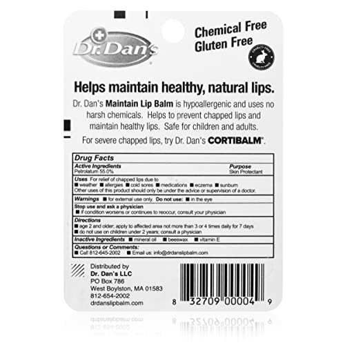Dr. Dan's Maintain Lip Balm Healing Lip Balm for Dry Cracked Lips