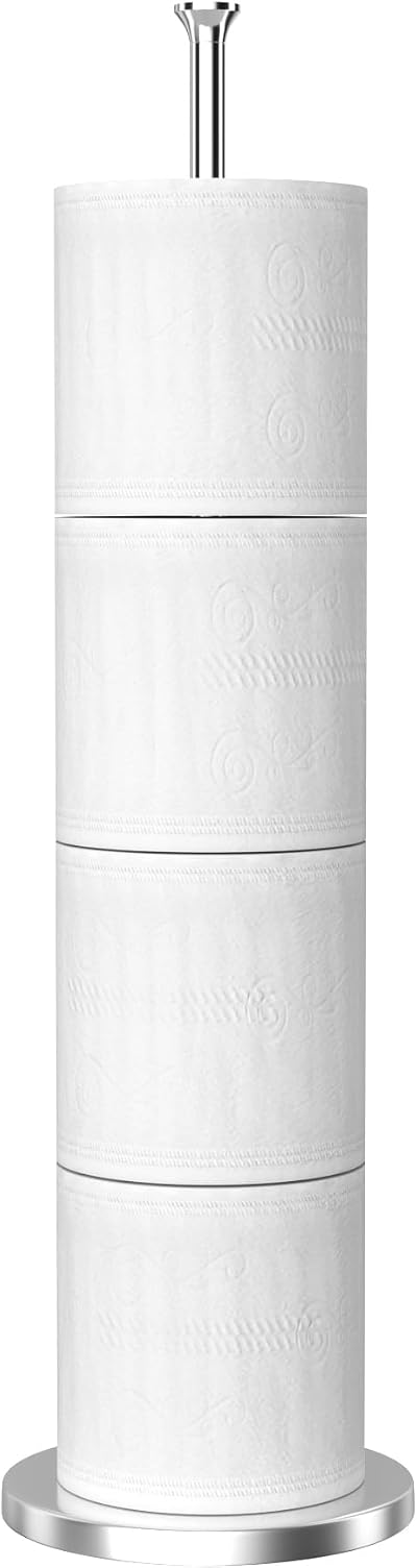 niffgaff Free-Standing Toilet Roll Holder, Stainless Steel, Modern Design
